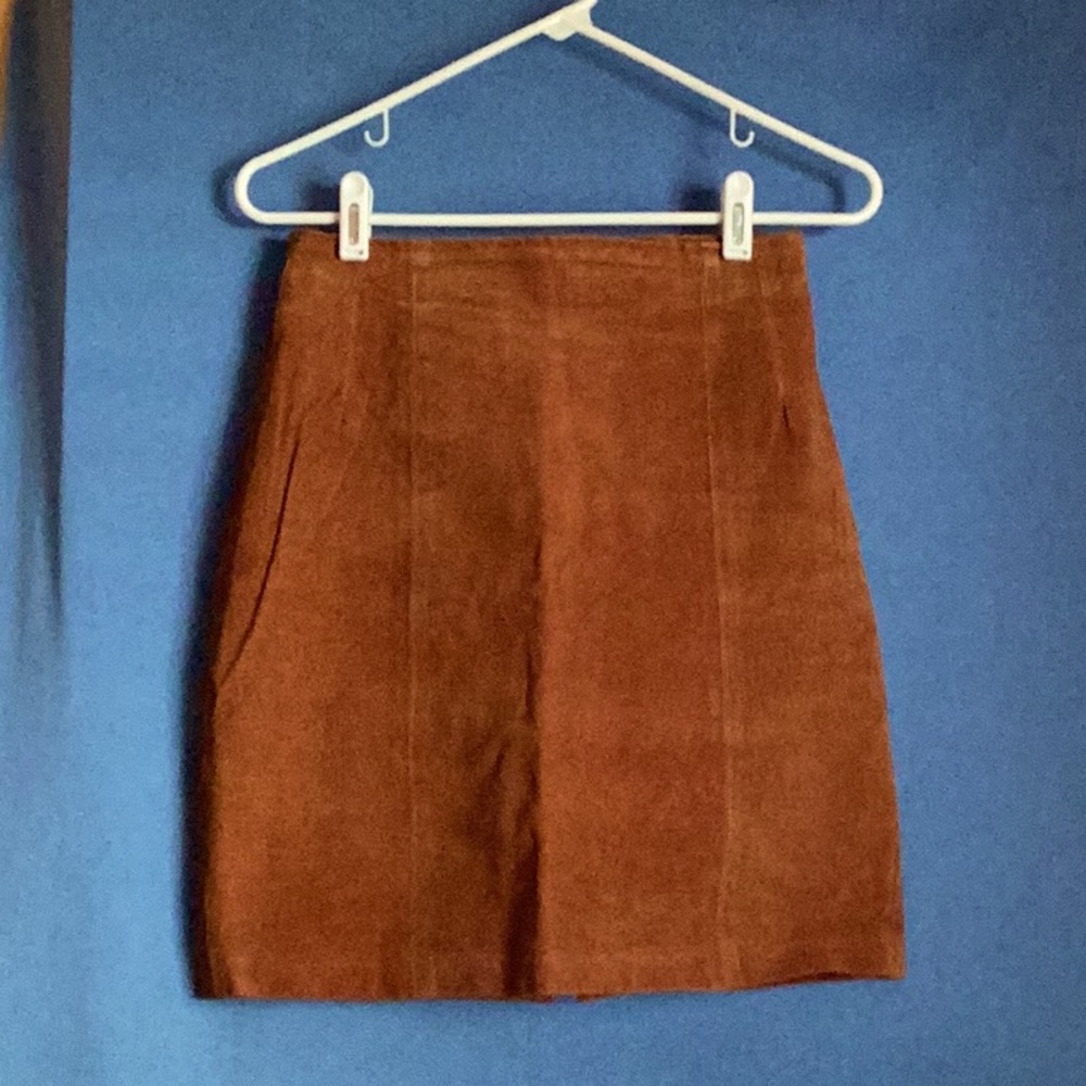 Rich Caramel Leather Skirt